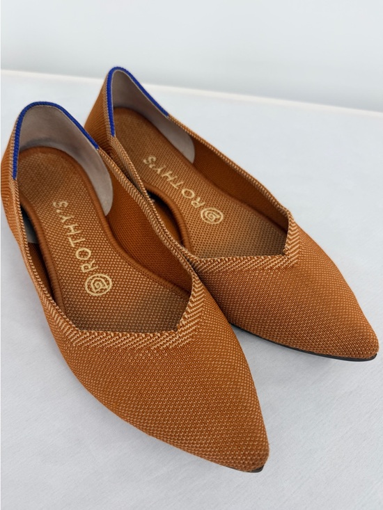 Rothy’s Pointed Toe Knit Flats Rust Orange Women’s 7.5 - Picture 6 of 10